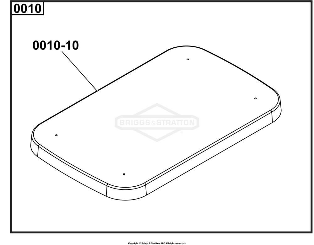 Concrete Pad (Non-Hurricane) Diagram and Parts List for 6838-00  Briggs and Stratton Generator